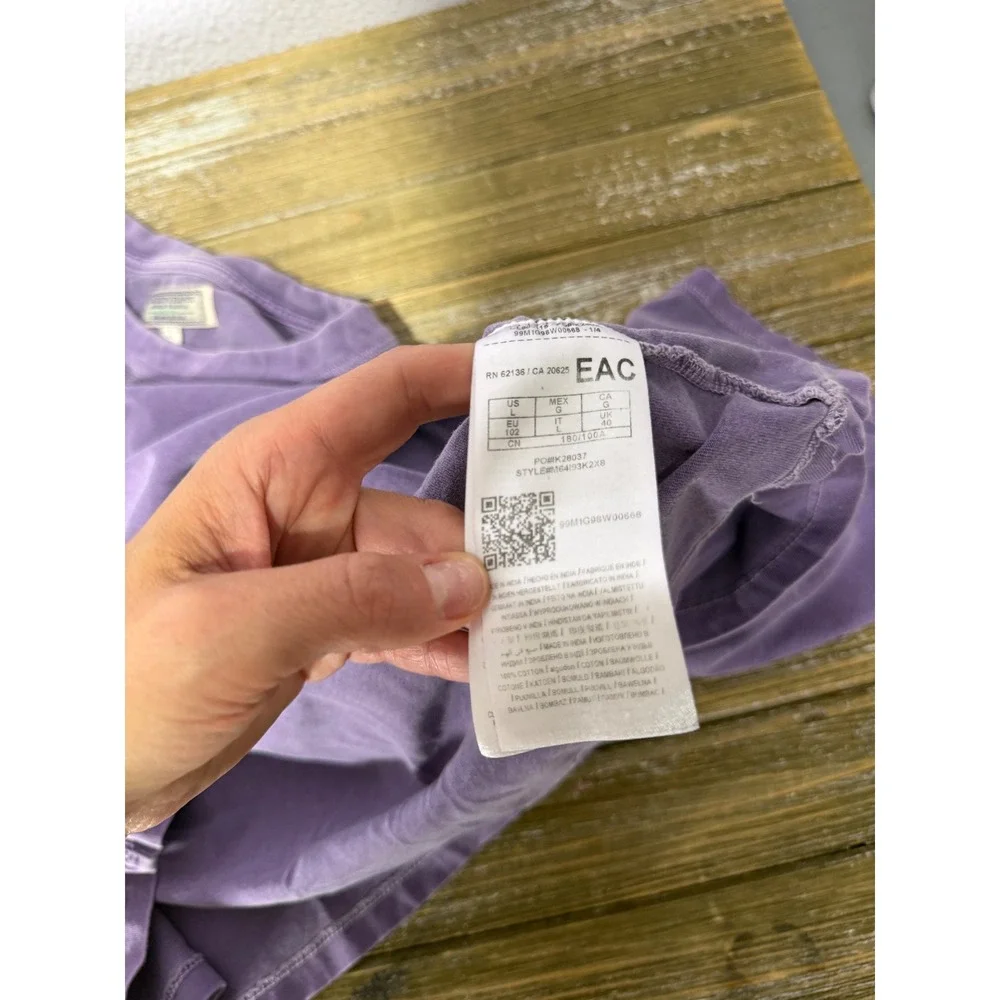 Guess Jeans T-Shirt Purple Triangle L Streetwear Minimalist Y2K  Style Oversized - Picture 7 of 7